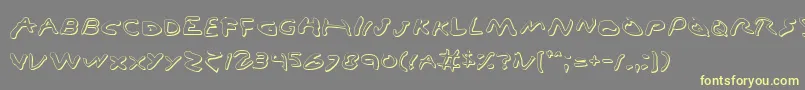 Vamp3D-fontti – keltaiset fontit harmaalla taustalla