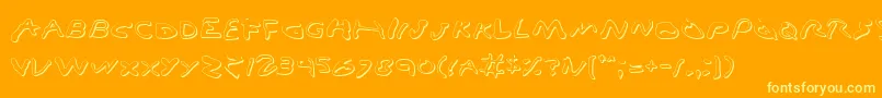 Vamp3D Font – Yellow Fonts on Orange Background