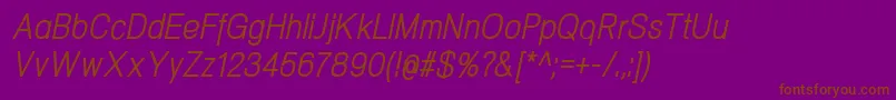 NeogramItaliccnd Font – Brown Fonts on Purple Background