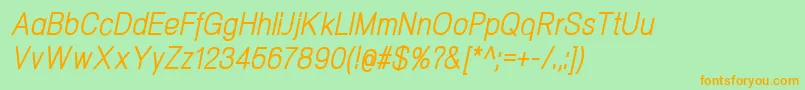 NeogramItaliccnd Font – Orange Fonts on Green Background