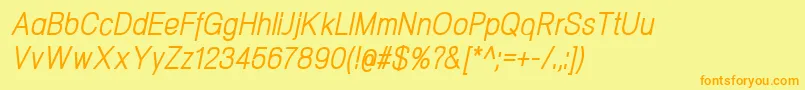 NeogramItaliccnd Font – Orange Fonts on Yellow Background