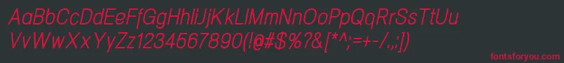 Шрифт NeogramItaliccnd – красные шрифты на чёрном фоне