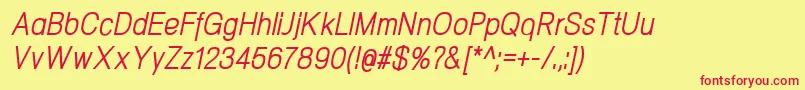 NeogramItaliccnd Font – Red Fonts on Yellow Background