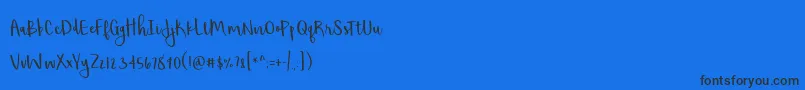 BmdShorthalt-Schriftart – Schwarze Schriften auf blauem Hintergrund