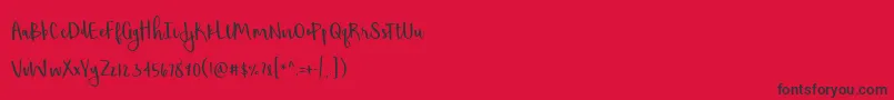 Fonte BmdShorthalt – fontes pretas em um fundo vermelho