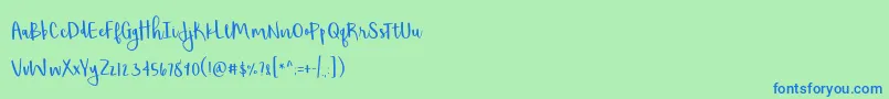 BmdShorthalt Font – Blue Fonts on Green Background