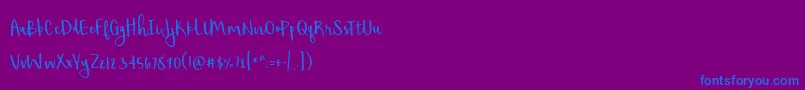 BmdShorthalt Font – Blue Fonts on Purple Background