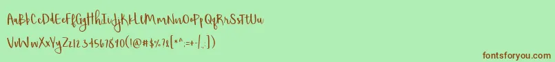 BmdShorthalt Font – Brown Fonts on Green Background
