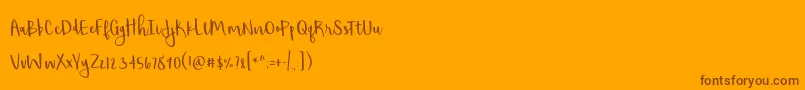 BmdShorthalt-Schriftart – Braune Schriften auf orangefarbenem Hintergrund