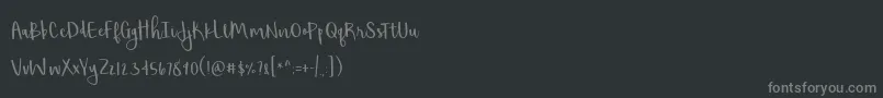 BmdShorthalt Font – Gray Fonts on Black Background