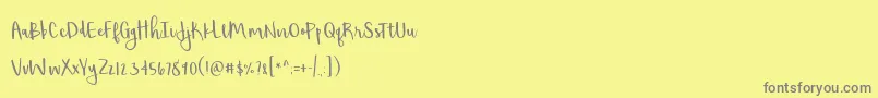 More about BmdShorthalt Font BmdShorthalt Font – Gray Fonts on Yellow Background
