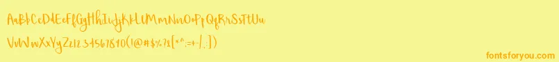 Fonte BmdShorthalt – fontes laranjas em um fundo amarelo