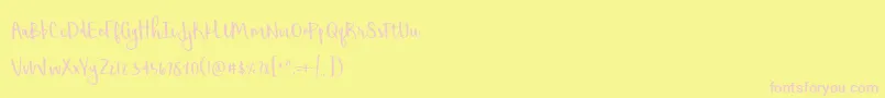 BmdShorthalt Font – Pink Fonts on Yellow Background