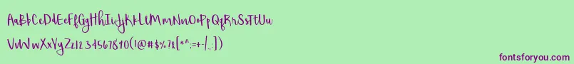 BmdShorthalt Font – Purple Fonts on Green Background