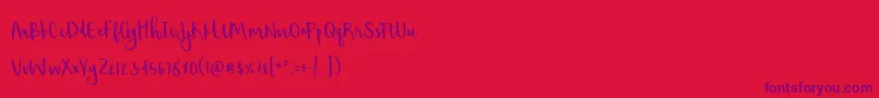 Police BmdShorthalt – polices violettes sur fond rouge