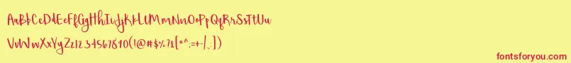 BmdShorthalt Font – Red Fonts on Yellow Background