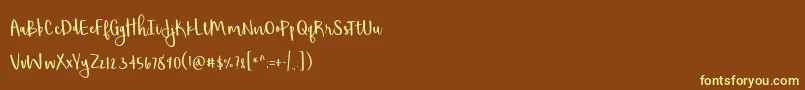 BmdShorthalt Font – Yellow Fonts on Brown Background