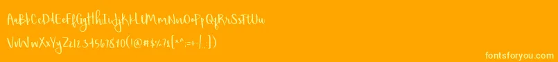 BmdShorthalt-Schriftart – Gelbe Schriften auf orangefarbenem Hintergrund