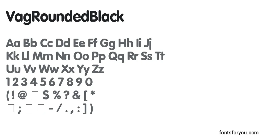 Czcionka VagRoundedBlack – alfabet, cyfry, specjalne znaki