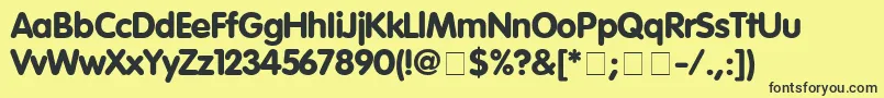 VagRoundedBlack-Schriftart – Schwarze Schriften auf gelbem Hintergrund