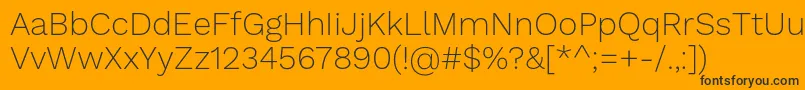 WorksansExtralight Font – Black Fonts on Orange Background