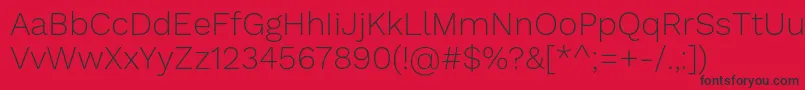 WorksansExtralight Font – Black Fonts on Red Background