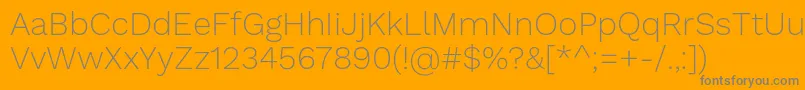 WorksansExtralight Font – Gray Fonts on Orange Background