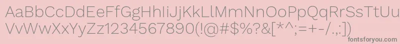 WorksansExtralight-Schriftart – Graue Schriften auf rosa Hintergrund