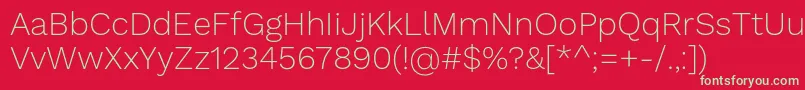 WorksansExtralight Font – Green Fonts on Red Background