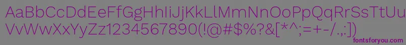WorksansExtralight Font – Purple Fonts on Gray Background