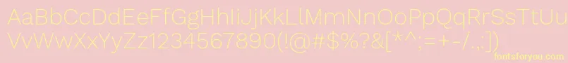 WorksansExtralight Font – Yellow Fonts on Pink Background