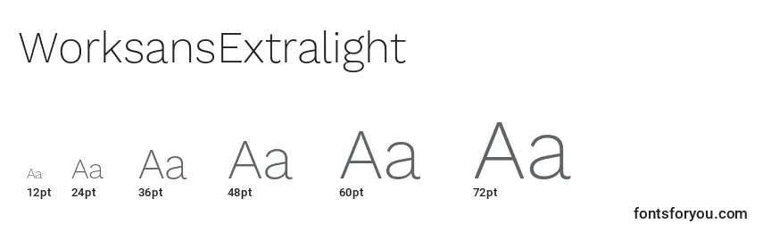 WorksansExtralight Font Sizes