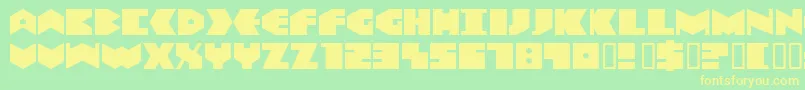 フォントData – 黄色の文字が緑の背景にあります