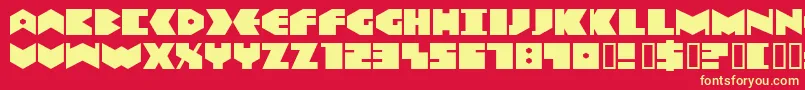 Data Font – Yellow Fonts on Red Background