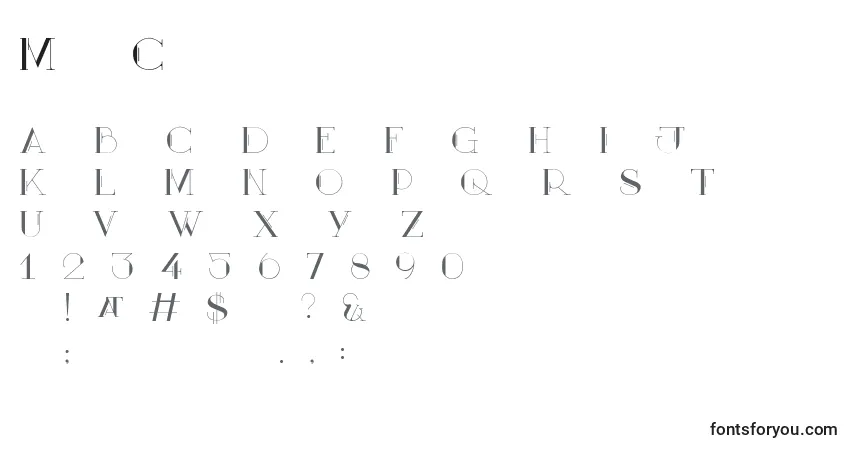 A fonte MaryCaps – alfabeto, números, caracteres especiais