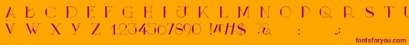 MaryCaps Font – Purple Fonts on Orange Background