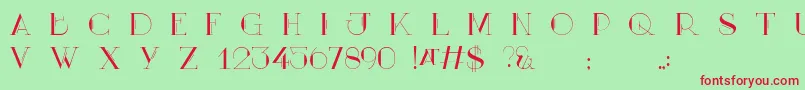 MaryCaps Font – Red Fonts on Green Background