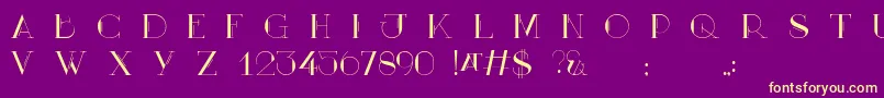 MaryCaps Font – Yellow Fonts on Purple Background