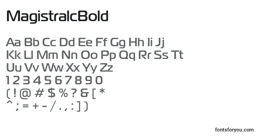 A fonte MagistralcBold – alfabeto, números, caracteres especiais