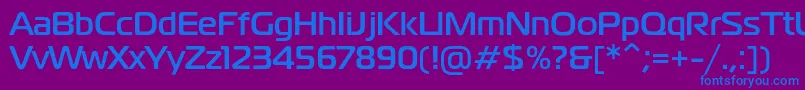 フォントMagistralcBold – 紫色の背景に青い文字