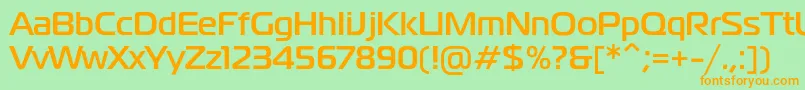 MagistralcBold Font – Orange Fonts on Green Background