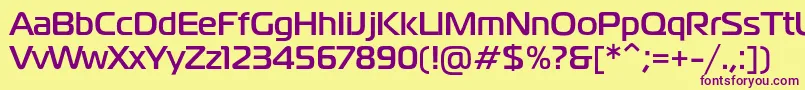 MagistralcBold-fontti – violetit fontit keltaisella taustalla