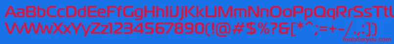 MagistralcBold Font – Red Fonts on Blue Background