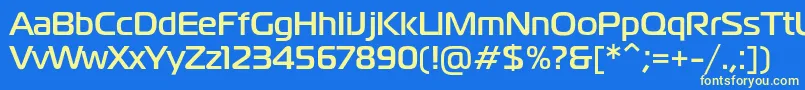 MagistralcBold-fontti – keltaiset fontit sinisellä taustalla