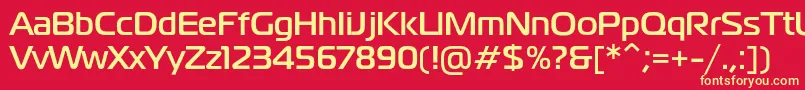 MagistralcBold-fontti – keltaiset fontit punaisella taustalla