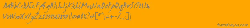 Sulatko-Schriftart – Graue Schriften auf orangefarbenem Hintergrund