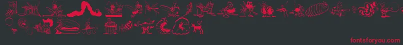 フォントOurlittledarlingsOne – 黒い背景に赤い文字