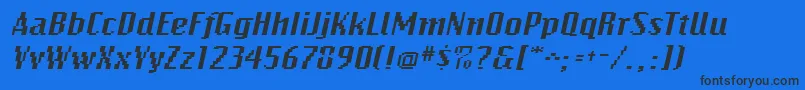 BitmapwideItalic Font – Black Fonts on Blue Background