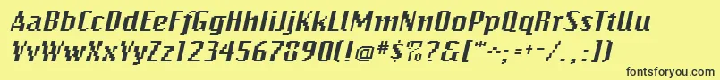 BitmapwideItalic Font – Black Fonts on Yellow Background