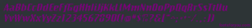 BitmapwideItalic Font – Purple Fonts on Black Background